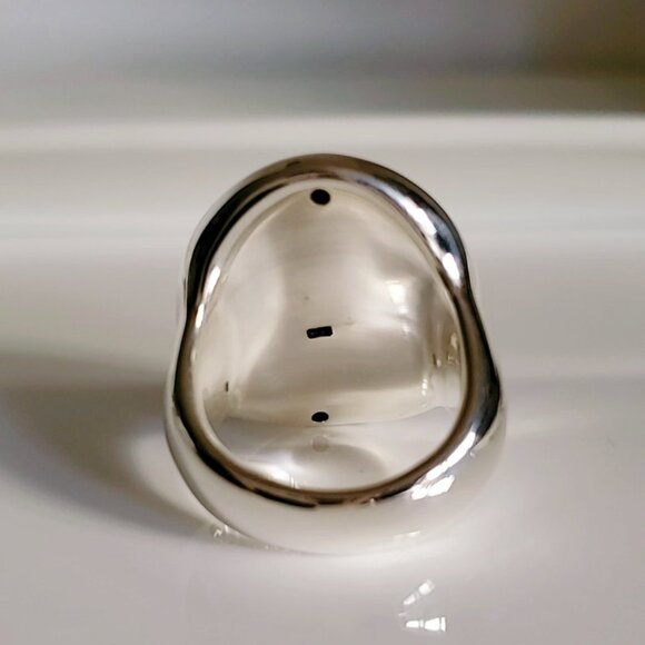 Large Bold Sterling Silver Dome Ring, Chunky Electroform Dome Ring, Sexy Ring - Picture 7 of 9